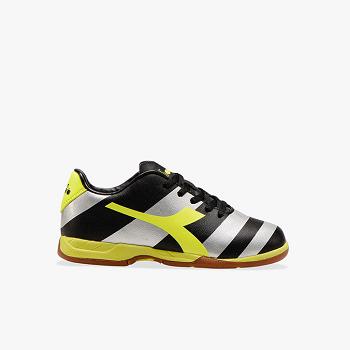 Diadora Raptor R Id Jr Cierne / Zlte / Strieborne - Detske Kopačky